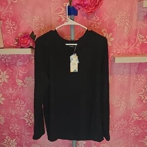 Classic Black Long Sleeve Women's Top